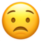 Worried Face emoji on Apple